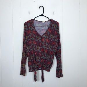 Alkamy Paisley Long Sleeve Blouse Sz M